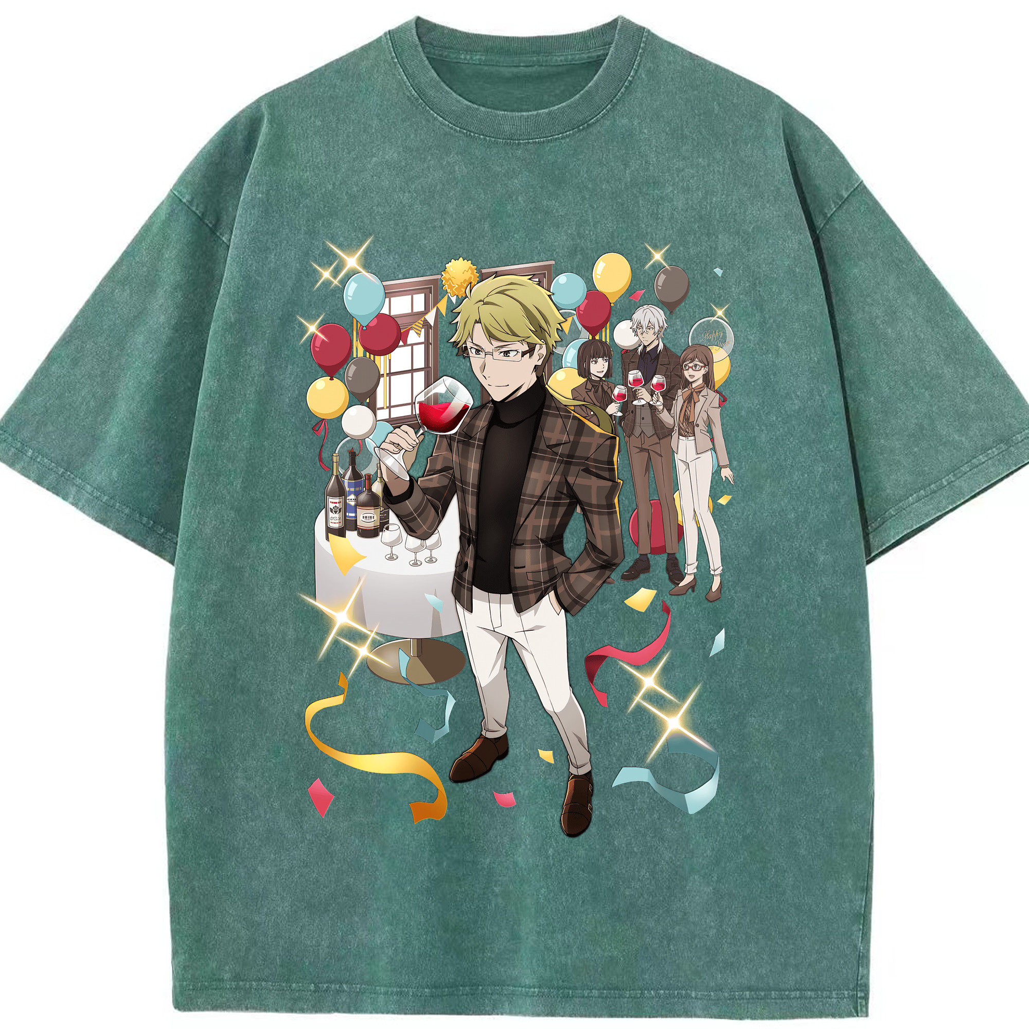 （画像用） 文豪ストレイドッグス Bungo Stray Dogs 綿100% ヴィンテージ風 半袖Tシャツ（フロントプリント）